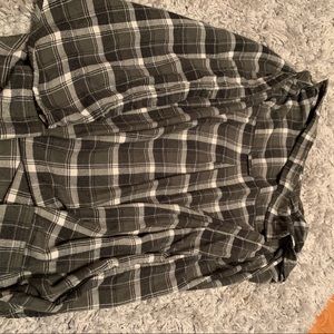 Green and white flannel